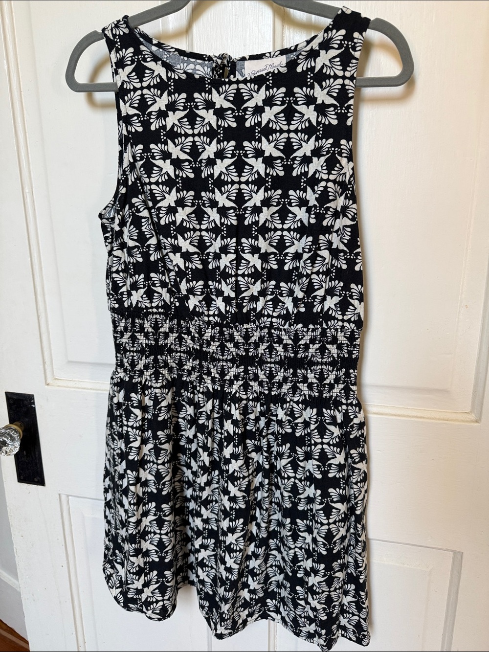 Universal Thread Black Dress with White Floral Motif